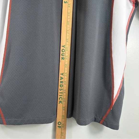Mizuno Dry Lite Performance Polo Short Sleeve Shirt Collared Grey Orange Men’s L - Picture 6 of 16